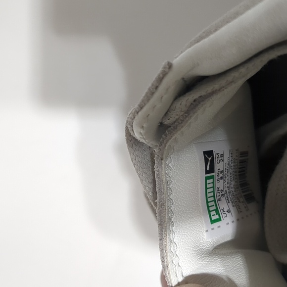 Puma Gray Suede Gold Patent Toe Creeper Platform Sneakers women's 8.5 - Picture 8 of 9